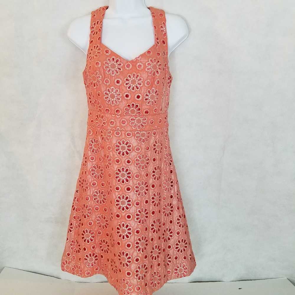 Maeve eyelet dress with sheen